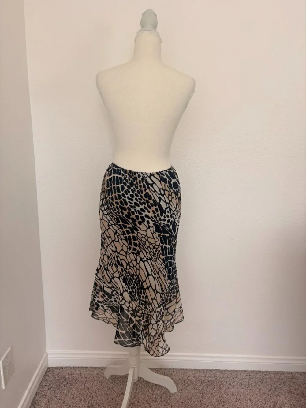 L’Amade Animal Print Asymmetrical Layered Hem Skirt | Medium